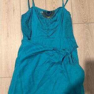 Free People Teal Spaghetti Strap Summer Dress